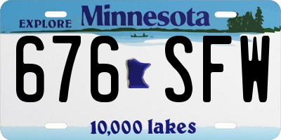 MN license plate 676SFW