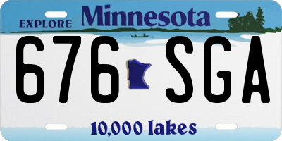 MN license plate 676SGA