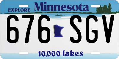 MN license plate 676SGV