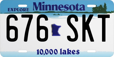 MN license plate 676SKT
