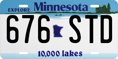 MN license plate 676STD