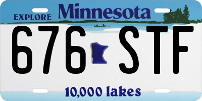 MN license plate 676STF
