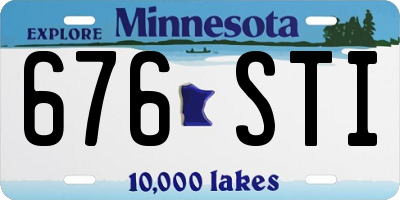 MN license plate 676STI
