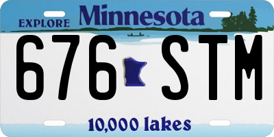 MN license plate 676STM
