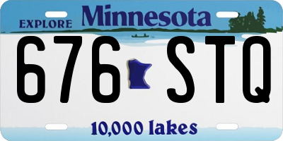 MN license plate 676STQ