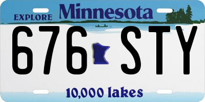 MN license plate 676STY