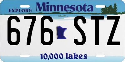 MN license plate 676STZ