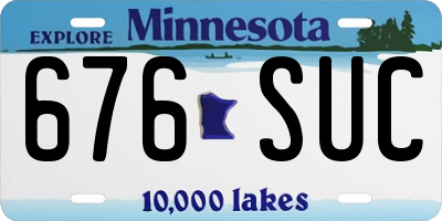 MN license plate 676SUC