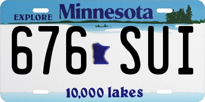 MN license plate 676SUI