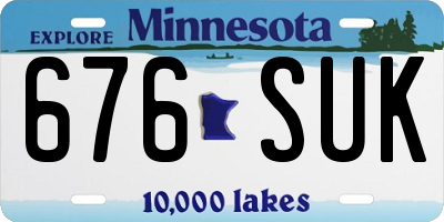 MN license plate 676SUK