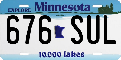 MN license plate 676SUL