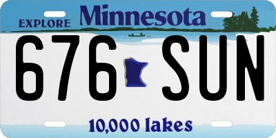 MN license plate 676SUN