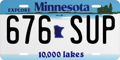 MN license plate 676SUP