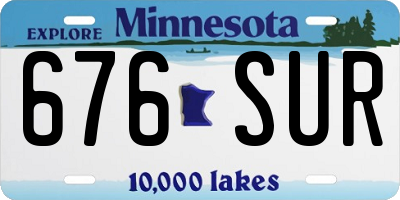 MN license plate 676SUR