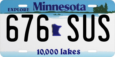 MN license plate 676SUS