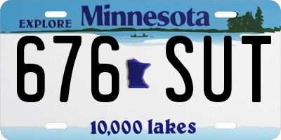 MN license plate 676SUT