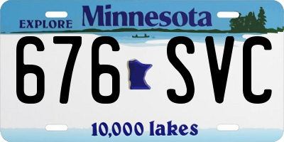 MN license plate 676SVC