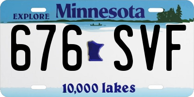MN license plate 676SVF