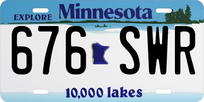 MN license plate 676SWR
