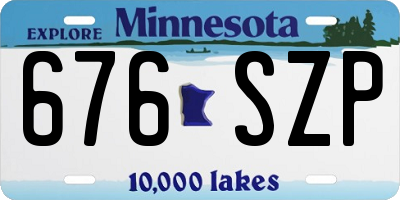 MN license plate 676SZP