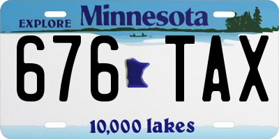 MN license plate 676TAX