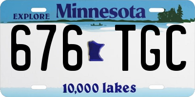 MN license plate 676TGC