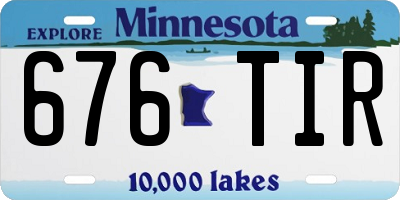 MN license plate 676TIR
