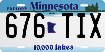 MN license plate 676TIX