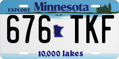 MN license plate 676TKF