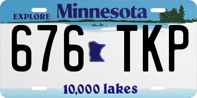 MN license plate 676TKP