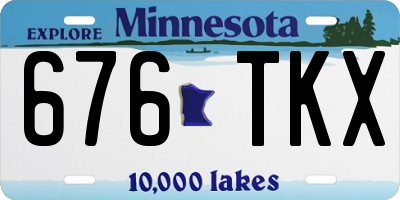 MN license plate 676TKX