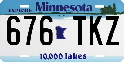 MN license plate 676TKZ