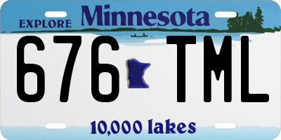 MN license plate 676TML
