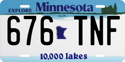 MN license plate 676TNF