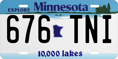 MN license plate 676TNI