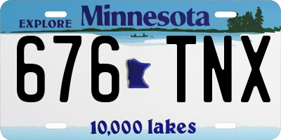 MN license plate 676TNX