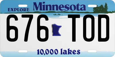 MN license plate 676TOD
