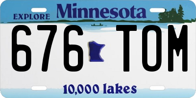 MN license plate 676TOM