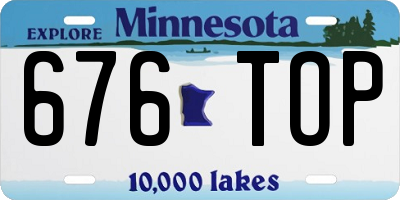 MN license plate 676TOP