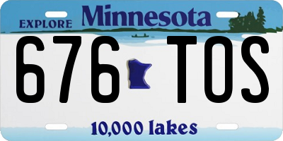 MN license plate 676TOS