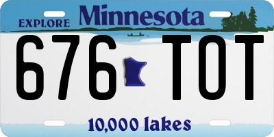 MN license plate 676TOT