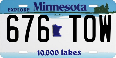 MN license plate 676TOW