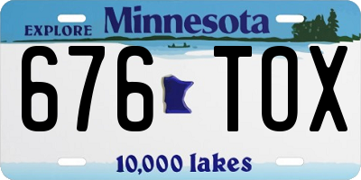 MN license plate 676TOX