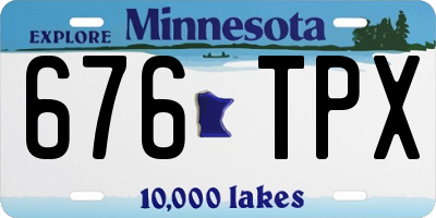 MN license plate 676TPX