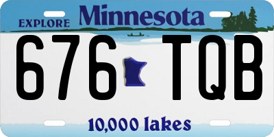 MN license plate 676TQB
