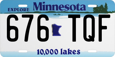 MN license plate 676TQF