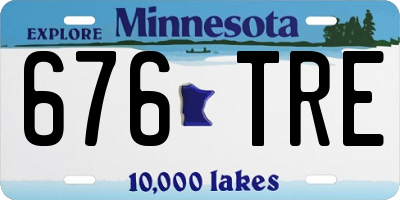MN license plate 676TRE