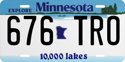 MN license plate 676TRO