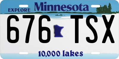 MN license plate 676TSX