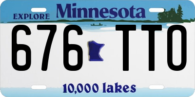 MN license plate 676TTO